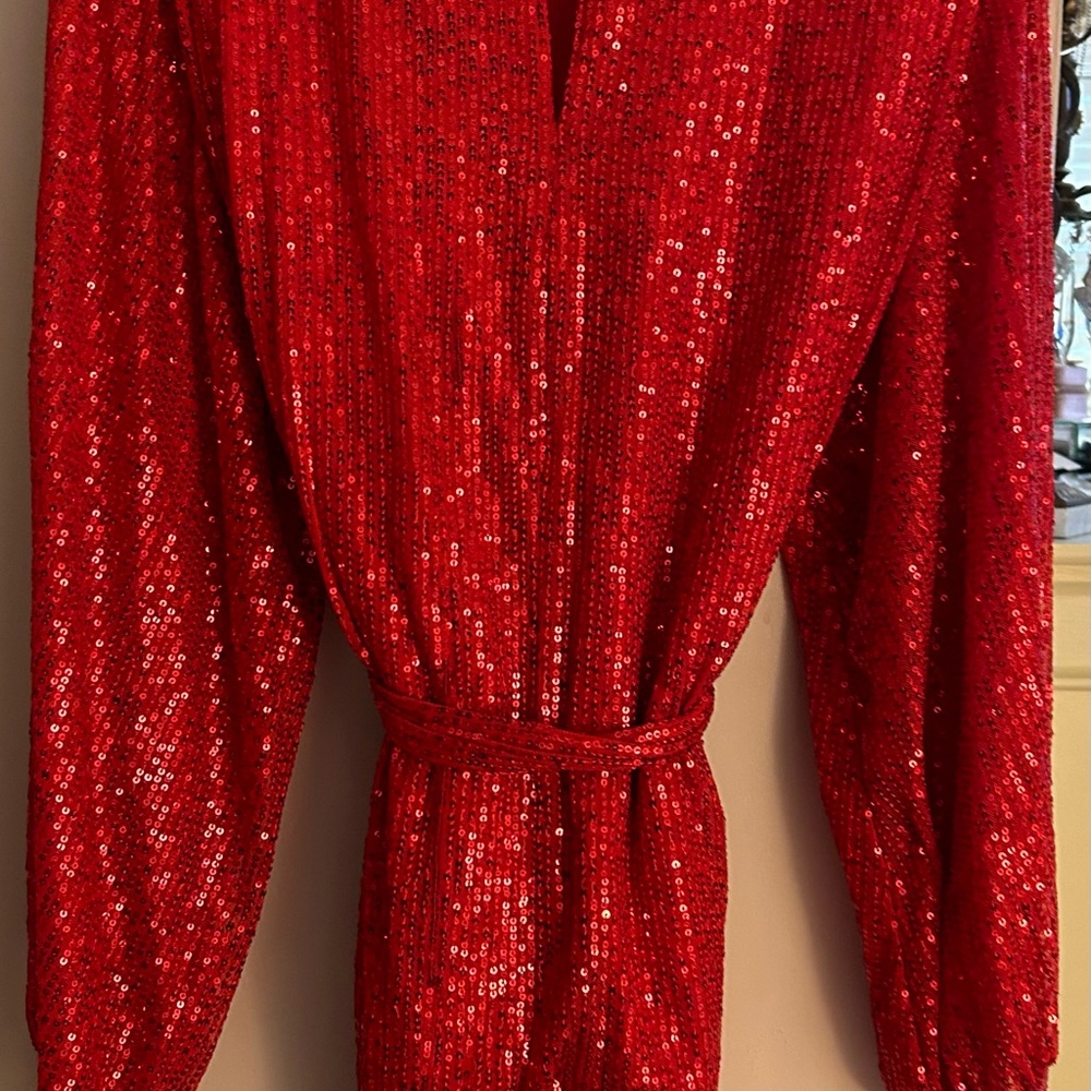 Vine and Love Red Sequin Dress M Holiday Christmas Date